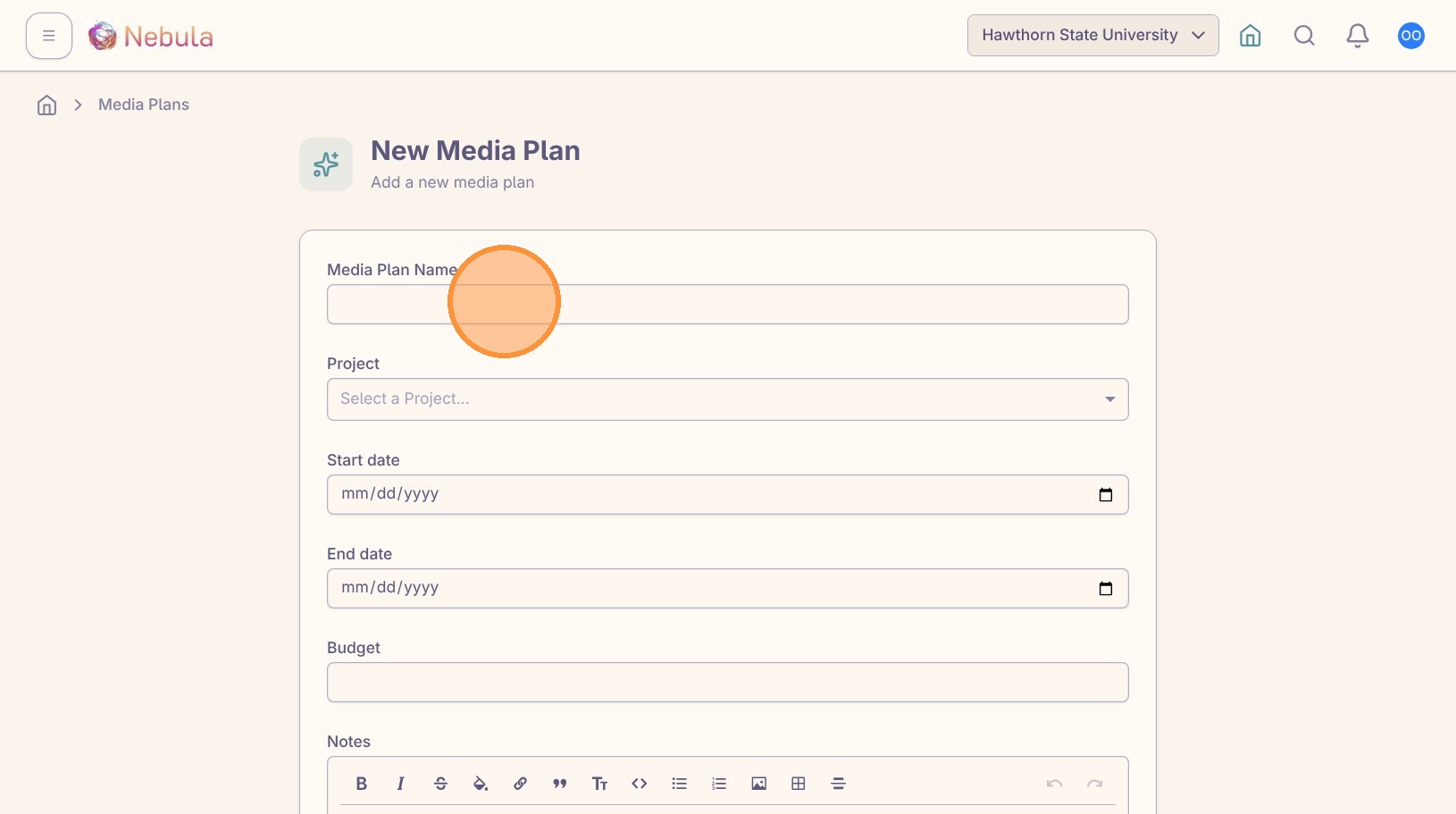 Create a new media plan screenshot 3