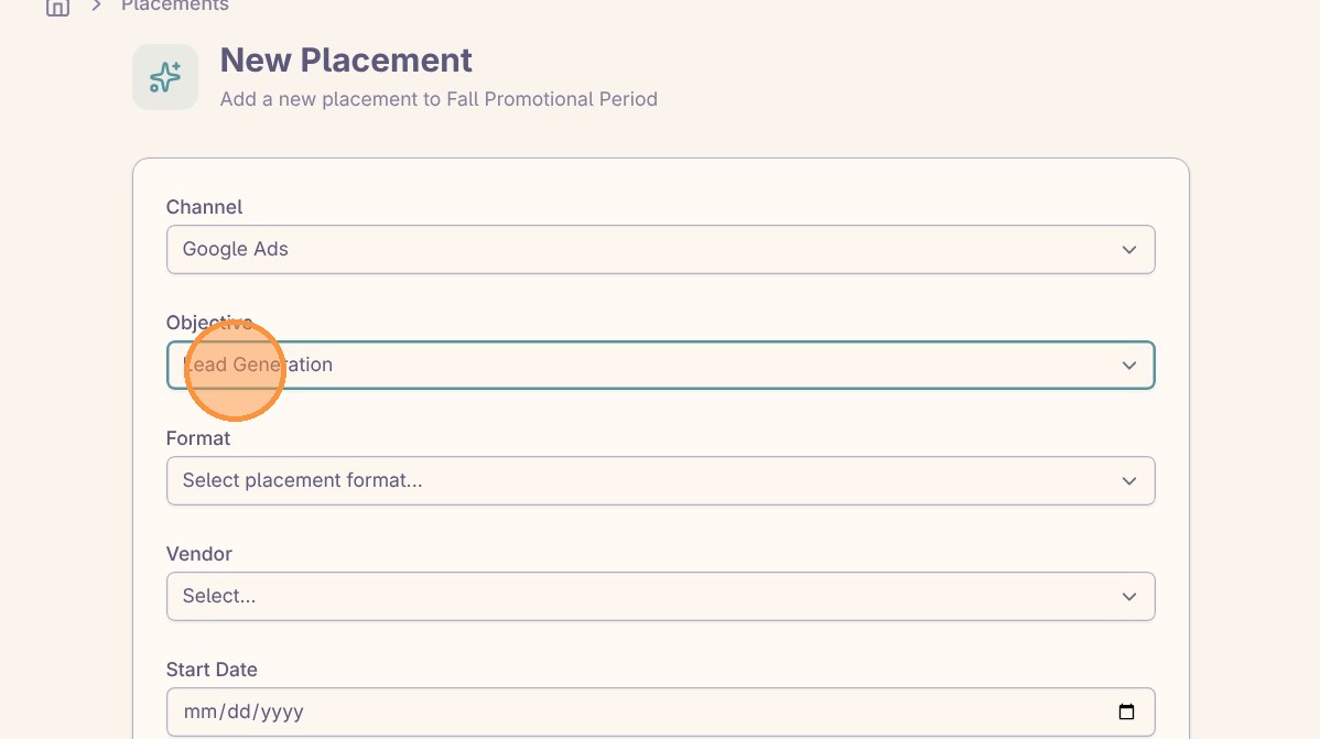 Create a new placement screenshot 3