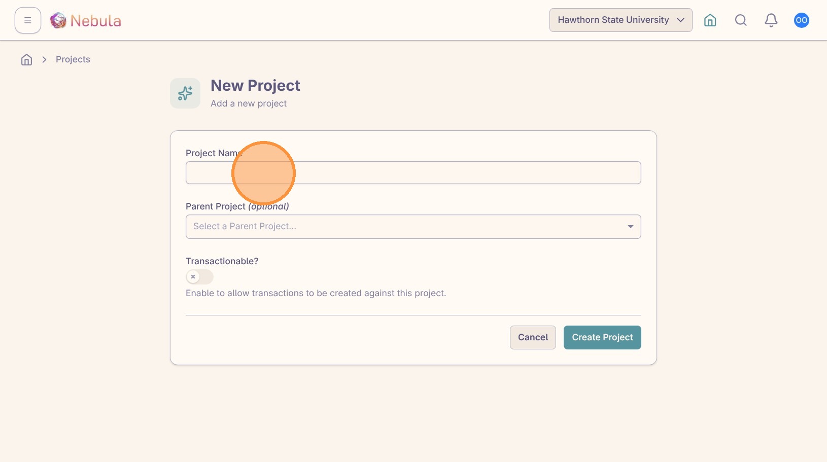 Create a new project screenshot 3