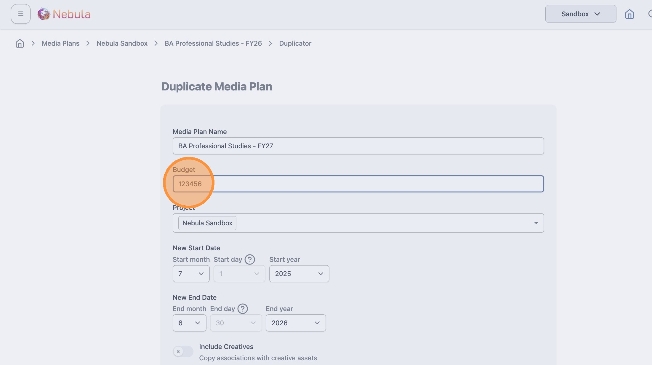 Duplicate a media plan screenshot 5