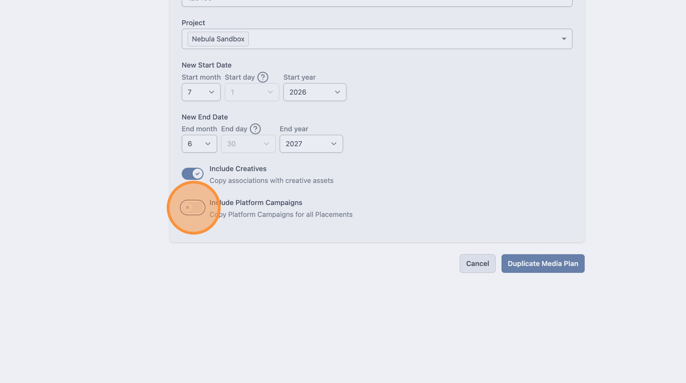 Duplicate a media plan screenshot 12